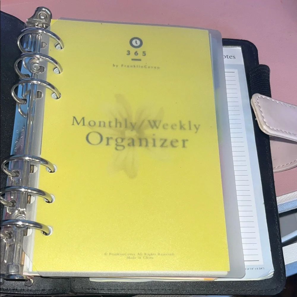 Franklin Covey Brown and Pink Personal Rings Planner